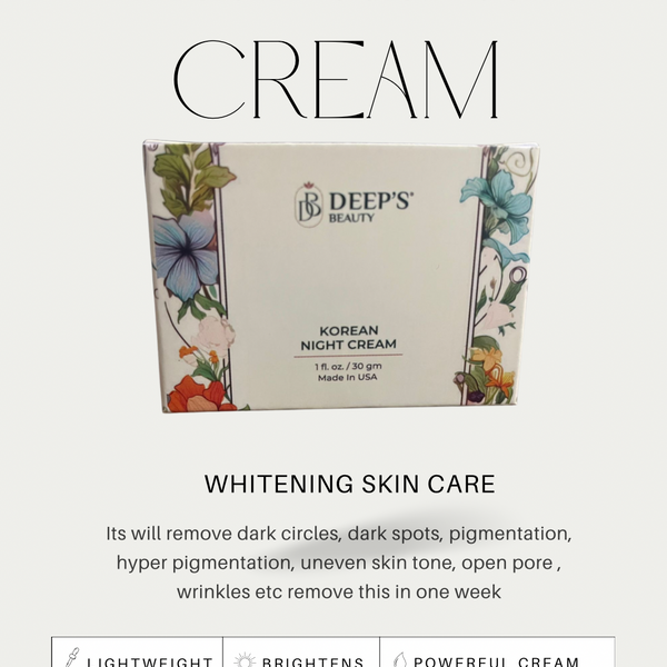 Deeps Beauty Cosmetics - Korean Whitening Night Cream - Deep’s Skin Clinic