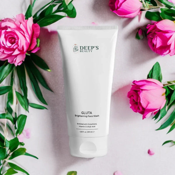 Gluta Brightening Face Wash – Gentle Skin Cleanser with Glutathione & Vitamin C | Deep Clean, Fades Dark Spots, Brightens Dull Skin | For All Skin Types | 100ml - Deep’s Skin Clinic
