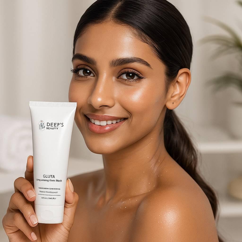 Gluta Brightening Face Wash – Gentle Skin Cleanser with Glutathione & Vitamin C | Deep Clean, Fades Dark Spots, Brightens Dull Skin | For All Skin Types | 100ml - Deep’s Skin Clinic