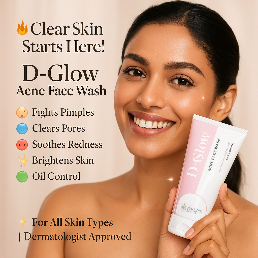 D Glow Acne Face Wash  | Fights Breakouts, Controls Oil & Fades Acne Scars |  Oily & Acne-Prone Skin | 100ml - Deep’s Skin Clinic