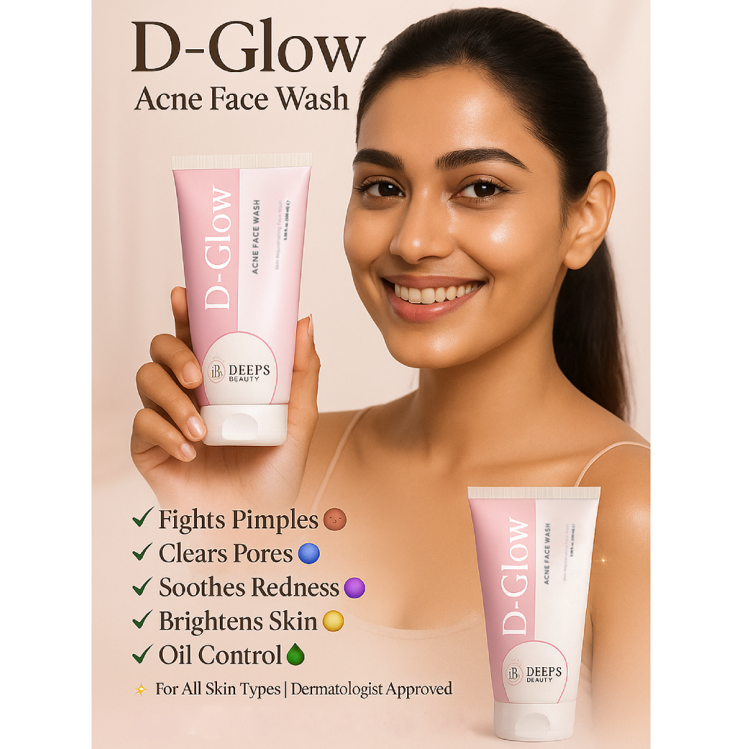 D Glow Acne Face Wash  | Fights Breakouts, Controls Oil & Fades Acne Scars |  Oily & Acne-Prone Skin | 100ml - Deep’s Skin Clinic